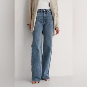 Mango Ariadna Jeans, size 8, high waist button fly, straight leg